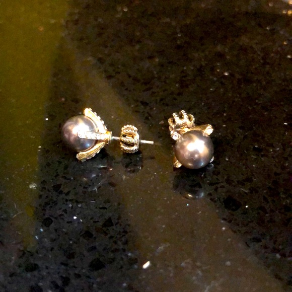 Juicy couture Black pearl earrings - Picture 1 of 3